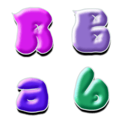 [LINE絵文字] カラフルな英数デコ文字 3の画像
