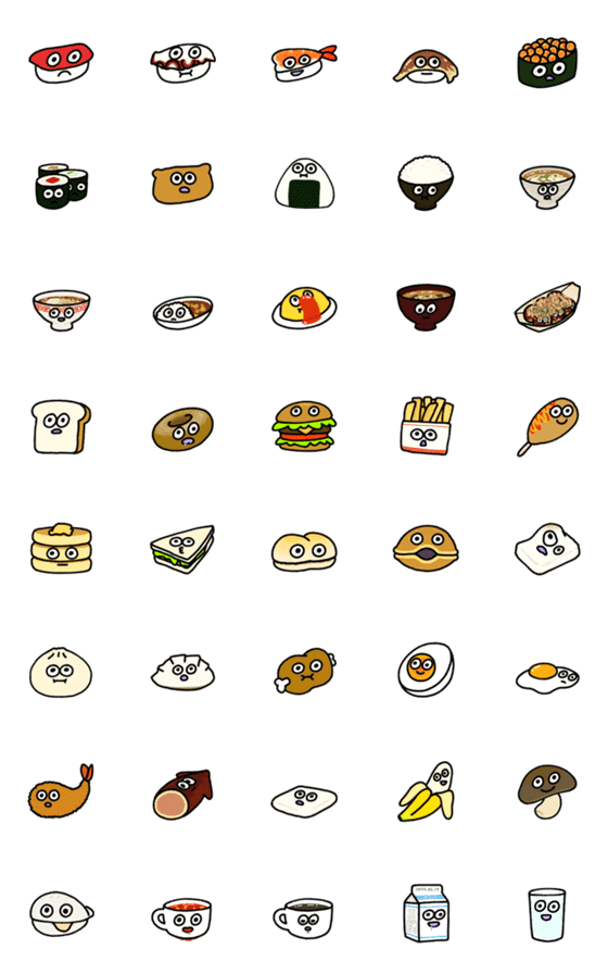 [LINE絵文字]あなたを幸せにする食べ物たちの画像一覧