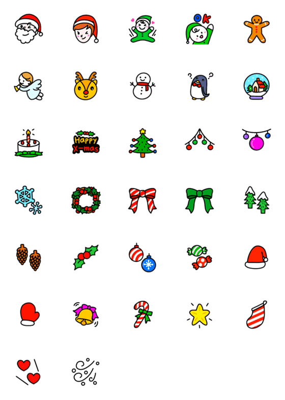 [LINE絵文字]様々なクリスマススタンプの画像一覧