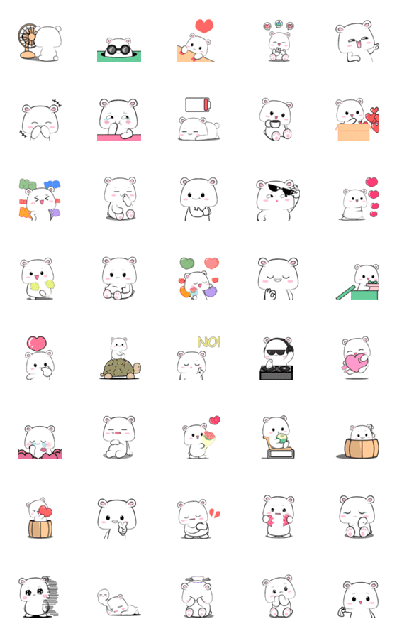 [LINE絵文字]White Mouse 2 : Animated emojiの画像一覧