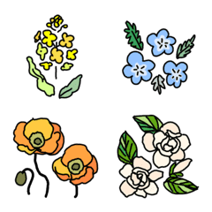 [LINE絵文字] ラフな花の絵文字の画像