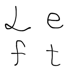[LINE絵文字] 左利きが書いたアルファベット/数字/記号の画像