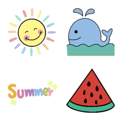[LINE絵文字] Playkan Summer Emojiの画像