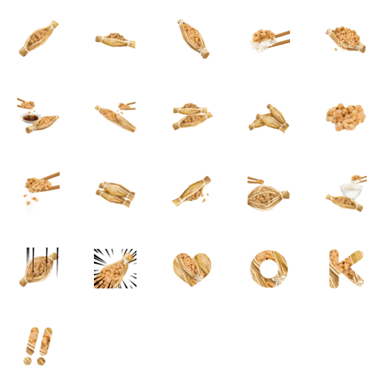 [LINE絵文字]納豆 です ひきわり 藁 ご飯の画像一覧