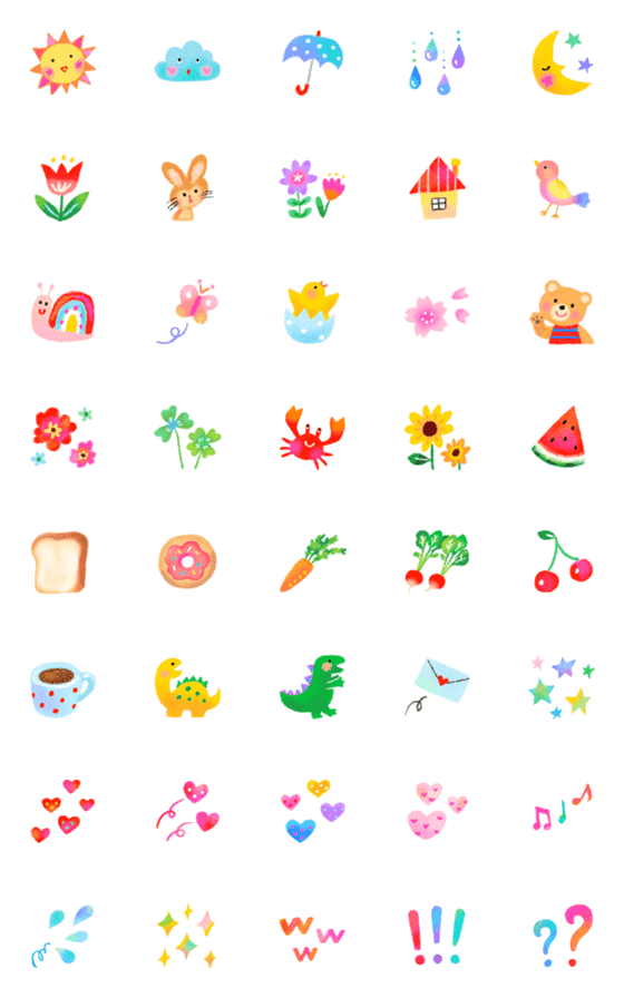 [LINE絵文字]トークを飾る♪カラフル絵文字「春と夏」の画像一覧