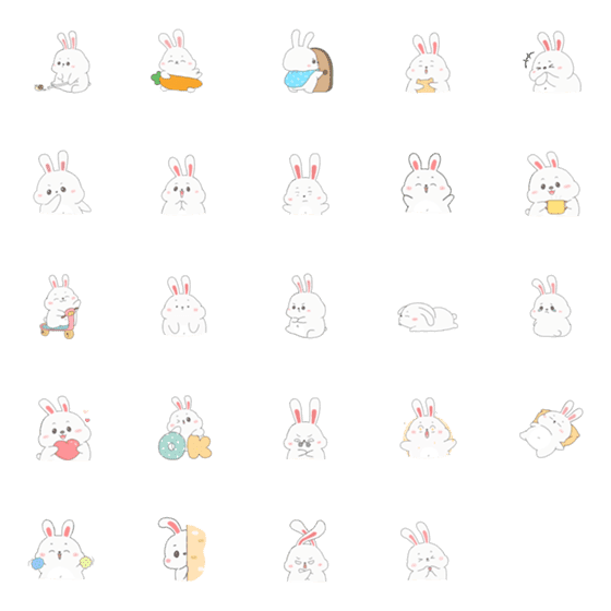 [LINE絵文字]Rabbit cute 1の画像一覧