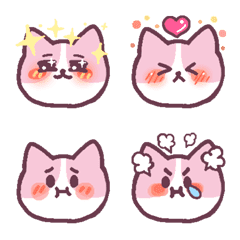 [LINE絵文字] Cute pink cat2の画像