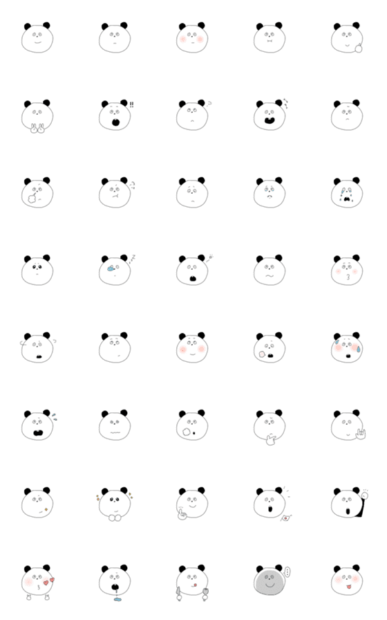 [LINE絵文字]感情豊かなパンダの画像一覧