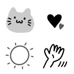 [LINE絵文字] ネコとシンプル絵文字の画像
