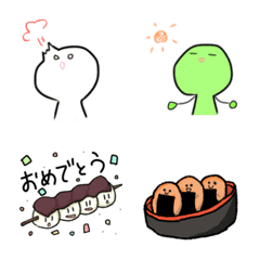 [LINE絵文字] ゆるゆる和菓子と白玉団子くんの画像