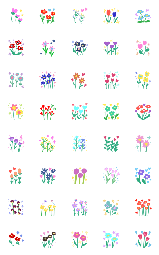 [LINE絵文字]ボタニカル Flower 絵文字の画像一覧