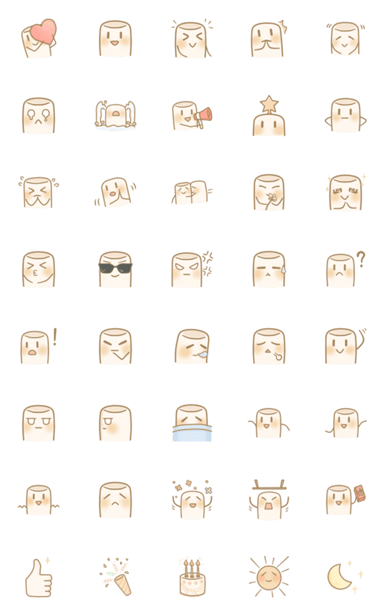 [LINE絵文字]Sweety marshmallow Emojiの画像一覧