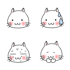 [LINE絵文字] 顔文字代わりに使える白猫【修正版】の画像