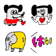 [LINE絵文字] ネズミちゃんと動物達の絵文字の画像