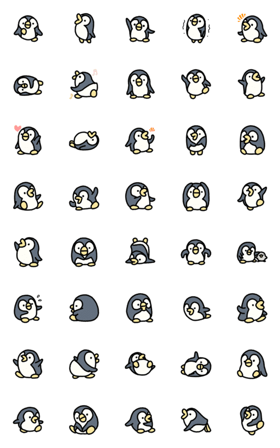 [LINE絵文字]▶︎動く！ペンギンの絵文字の画像一覧