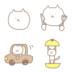 [LINE絵文字] シンプル過ぎるゆるねこの画像