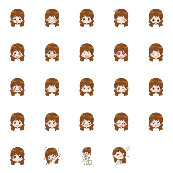 [LINE絵文字]Cute Jannieの画像一覧