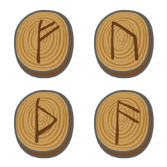 [LINE絵文字] 木製のルーンの画像