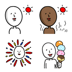 [LINE絵文字] 夏の謎の人emojiの画像