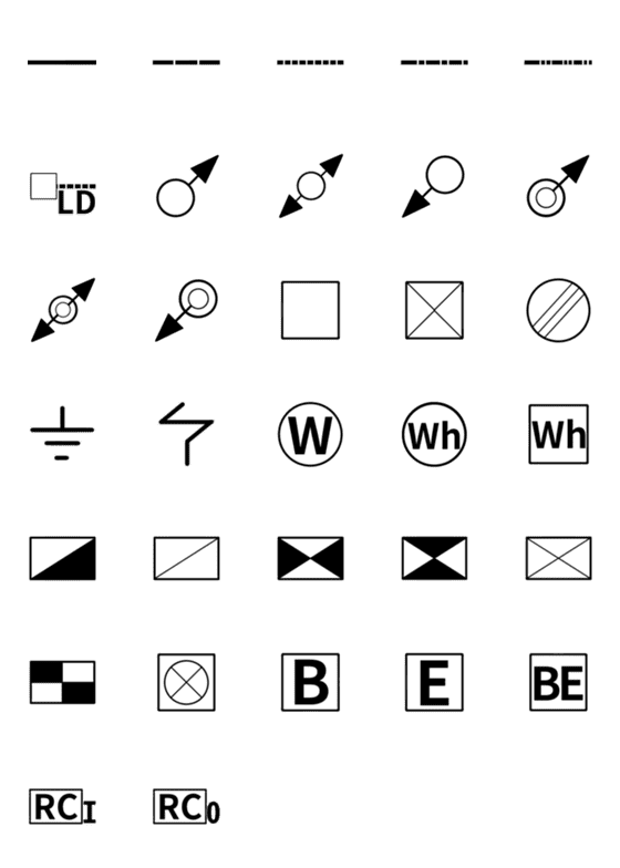 [LINE絵文字]電気図記号 1の画像一覧