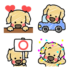 [LINE絵文字] ゴールデンレトリバーのかわいい絵文字の画像