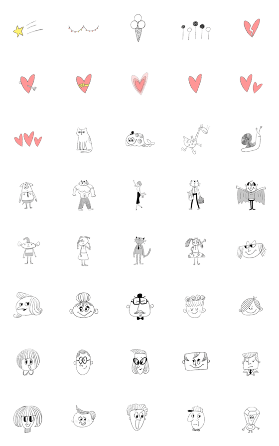 [LINE絵文字]ava's scribble 1の画像一覧