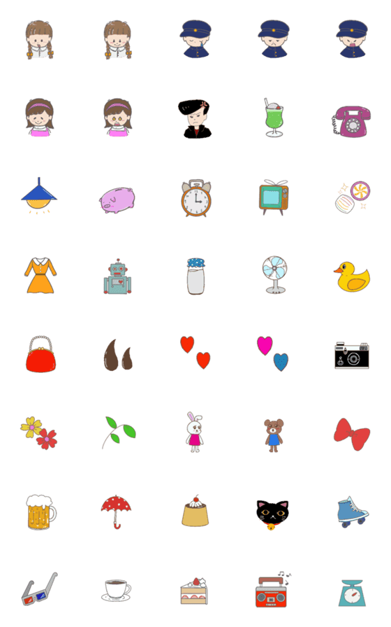 [LINE絵文字]昭和レトロな絵文字の画像一覧