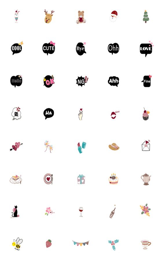 [LINE絵文字]cute stickers1の画像一覧