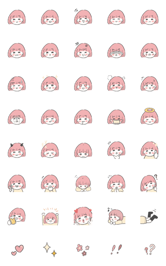 [LINE絵文字]momoko emojiの画像一覧