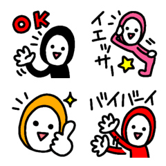 [LINE絵文字] 使いやすい！カラフルタイツマンの絵文字 3の画像