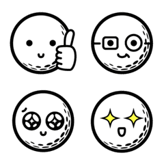 [LINE絵文字] ゴルフボールの笑顔絵文字の画像