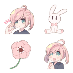 桜色の女の子の絵文字メイン画像