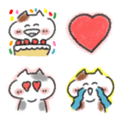 [LINE絵文字] シンプルにねこ①絵文字の画像