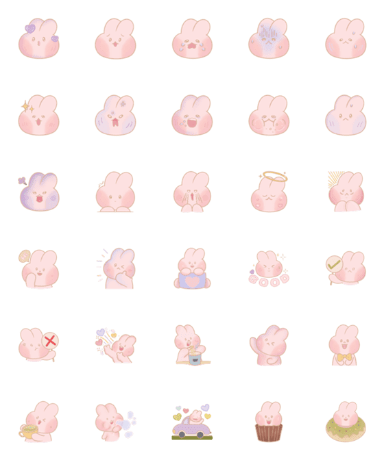 [LINE絵文字]Mumii | pink rabbit vol.1の画像一覧