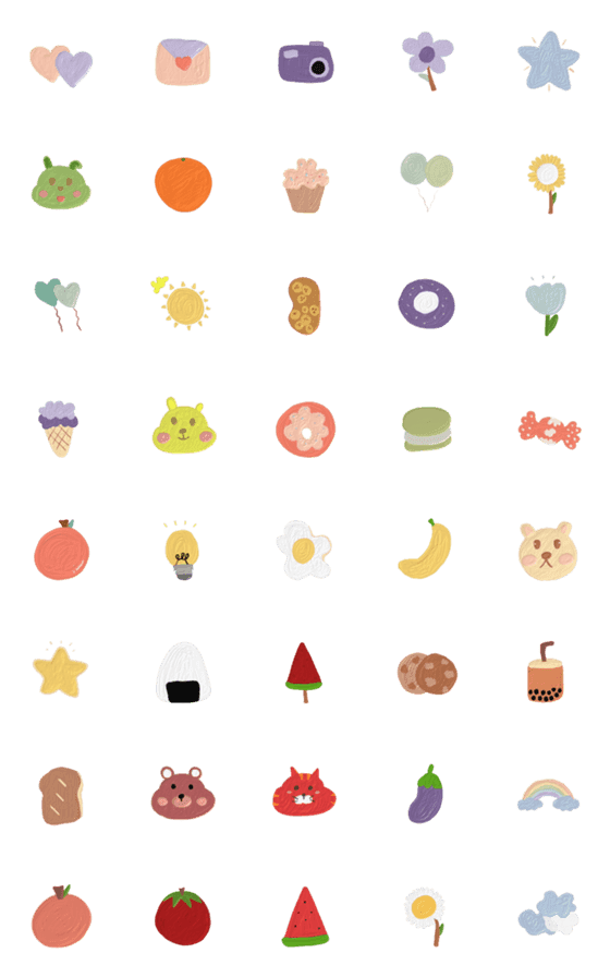 [LINE絵文字]Muimui Minimal Emoji Pastelの画像一覧