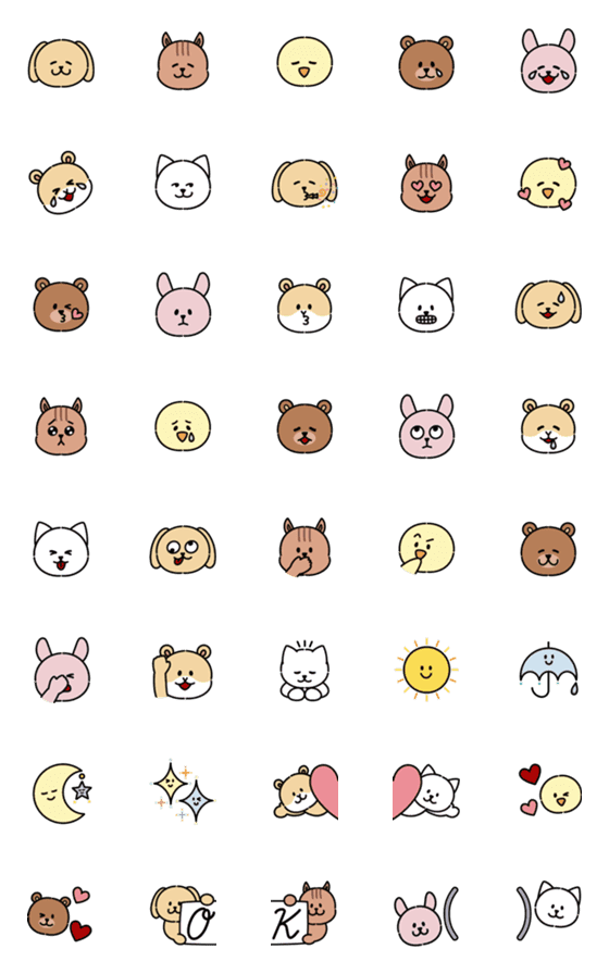 [LINE絵文字]Seven Animals 絵文字の画像一覧