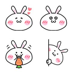 [LINE絵文字] ふとっちょ うさぎ絵文字の画像