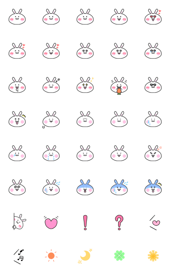 [LINE絵文字]ふとっちょ うさぎ絵文字の画像一覧