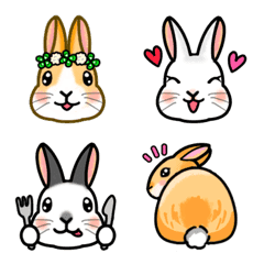 [LINE絵文字] ほっこり♡うさぎ絵文字の画像