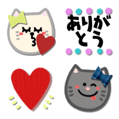 [LINE絵文字] 貼り絵みたいなねこちゃん絵文字動くの画像