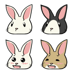 [LINE絵文字] ぺったんうさぎのえもじの画像