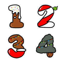 [LINE絵文字] Emoji Number Candy Xmasの画像