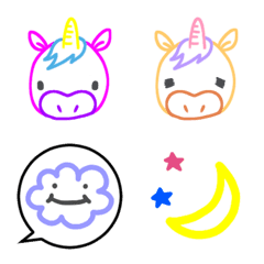 [LINE絵文字] カラフルユニコーン♡の画像