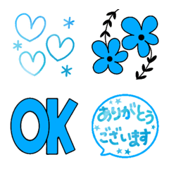 [LINE絵文字] みずいろ絵文字とフキダシミニスタンプの画像