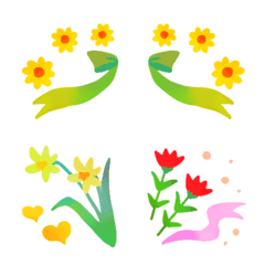 [LINE絵文字] 動く♥お花のフレームセットの画像
