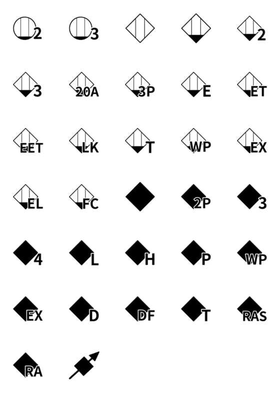 [LINE絵文字]電気図記号 6の画像一覧