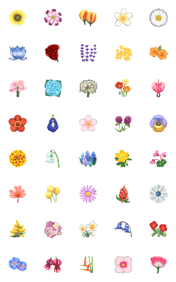 [LINE絵文字]Sum flowerの画像一覧