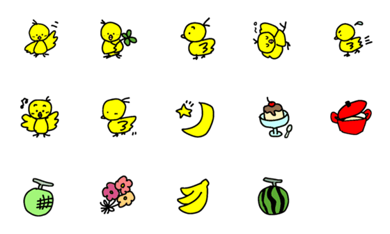 [LINE絵文字]ヒヨコのキュートな絵文字の画像一覧