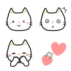 [LINE絵文字] いろいろしろねこの画像