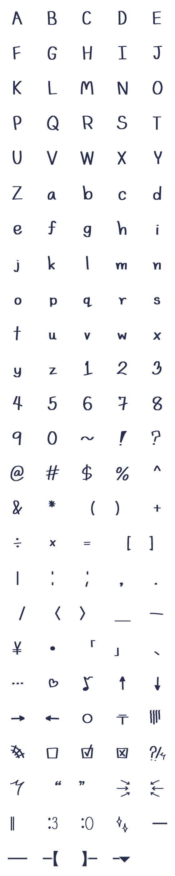 [LINE絵文字]Comic font set Iの画像一覧